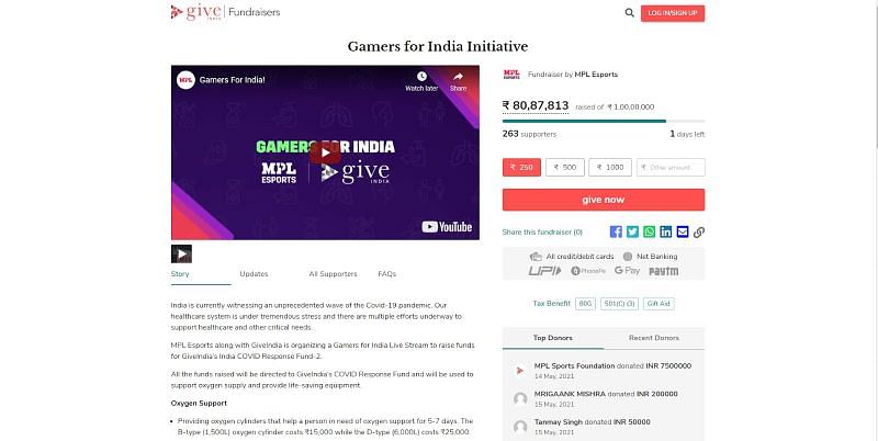 GiveIndia Fundraiser website